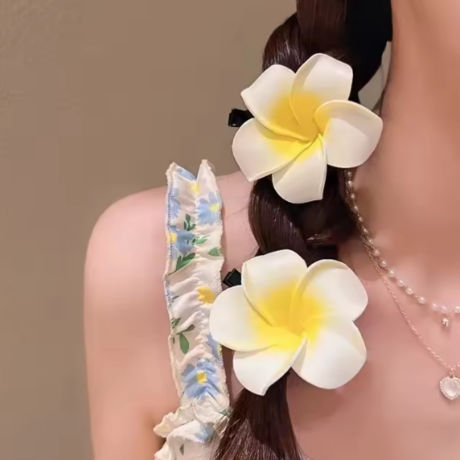 SET PINZAS FLOR BLANCA X2