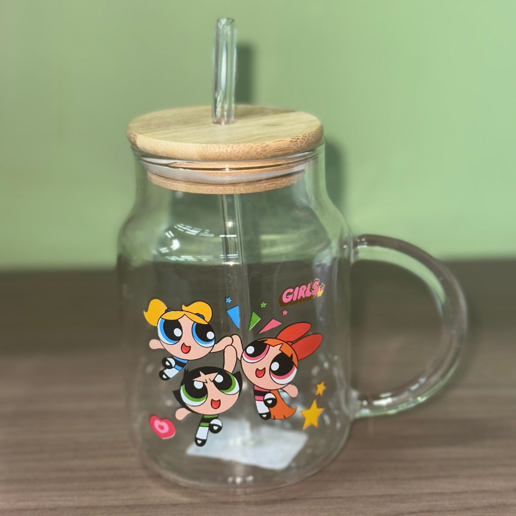 VASO DE VIDRIO DE LAS CHICAS SUPERPODEROSAS