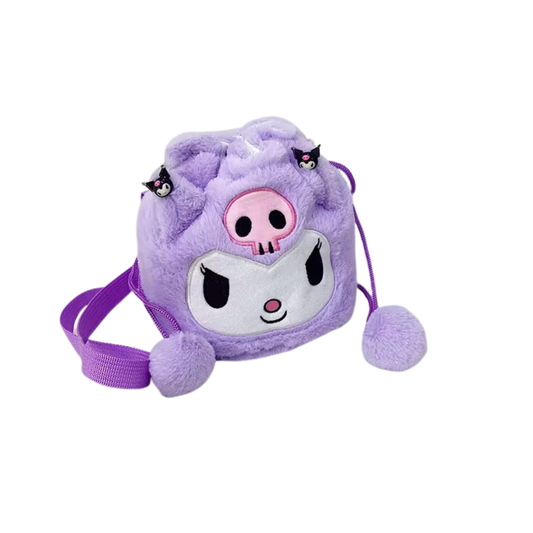 BOLSO DE PELUCHE CON POMPONES