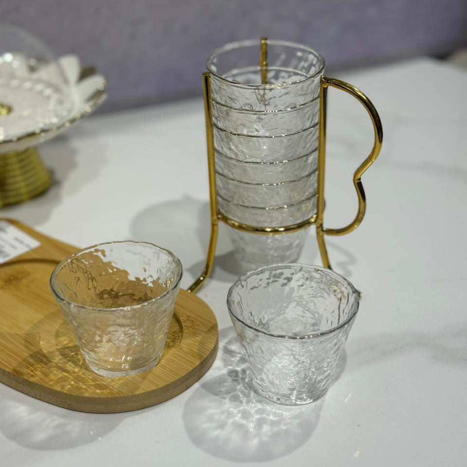 COPAS DE VIDRIO X6 CON EXHIBIDOR