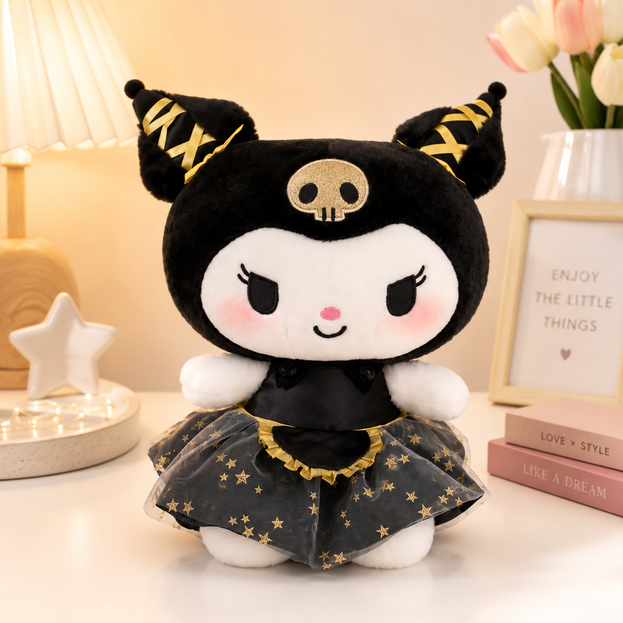 PELUCHE HELLO KITTY SERIE BLACK GOLD