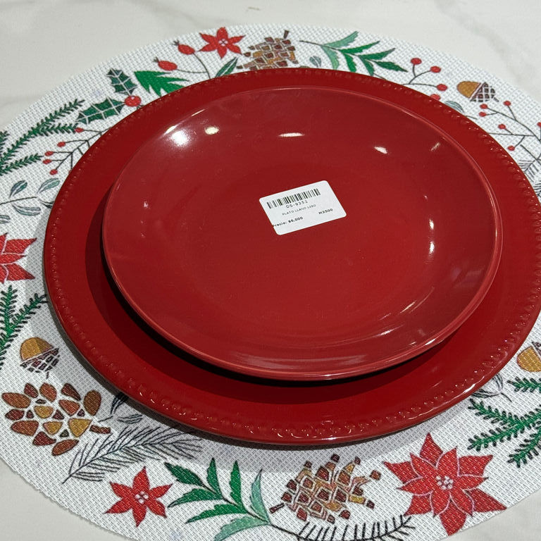 INDIVIDUAL NAVIDEÑO REDONDO ESTAMPADO