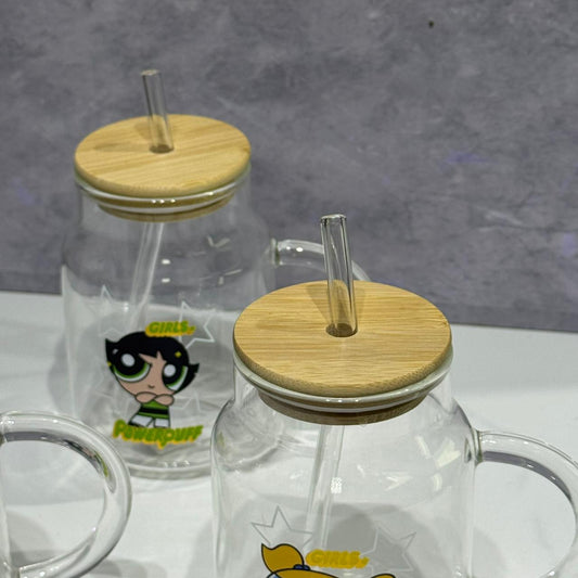 VASO DE VIDRIO DE LAS CHICAS SUPERPODEROSAS