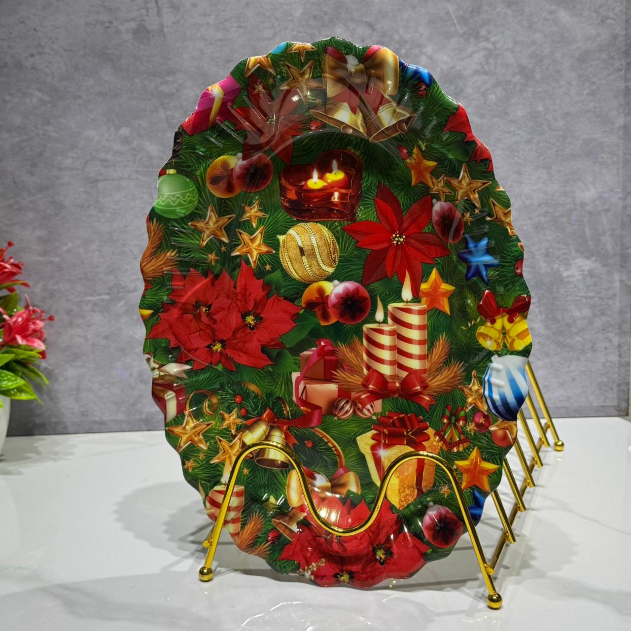 BANDEJA NAVIDEÑA OVALADA