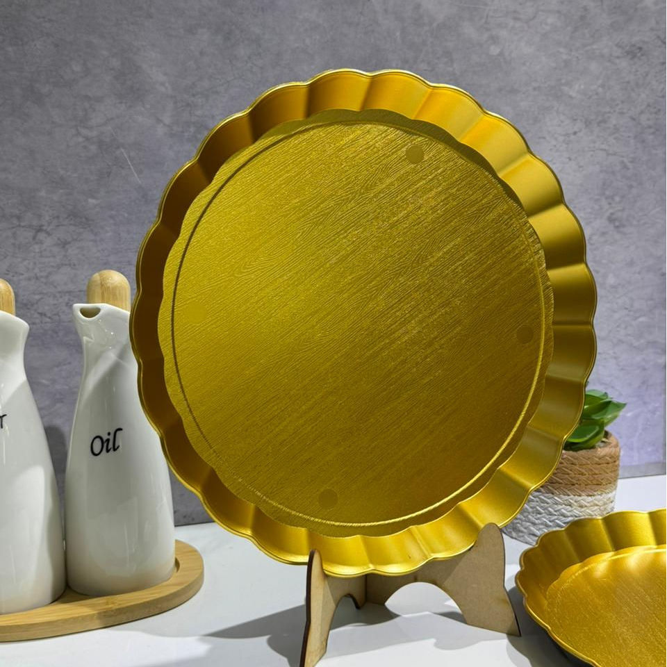 BANDEJA DORADA REDONDA