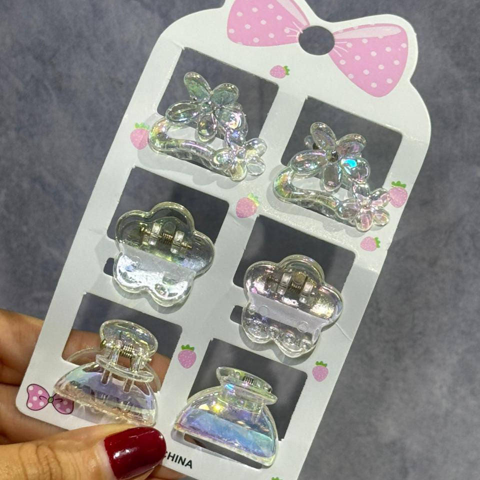 SET X6 PINZAS TRANSPARENTES