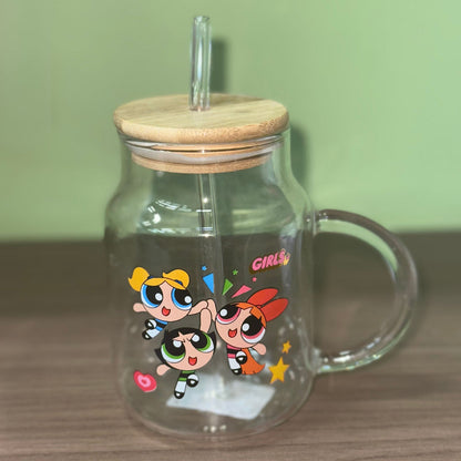 VASO DE VIDRIO DE LAS CHICAS SUPERPODEROSAS