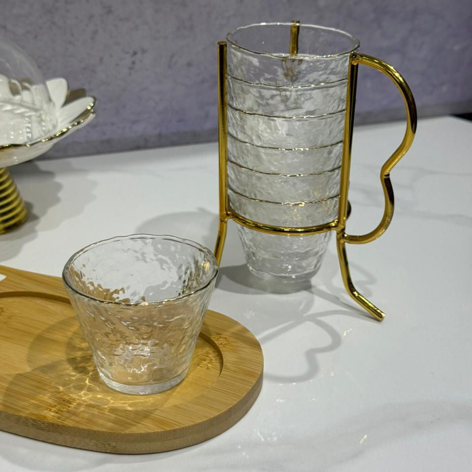 COPAS DE VIDRIO X6 CON EXHIBIDOR