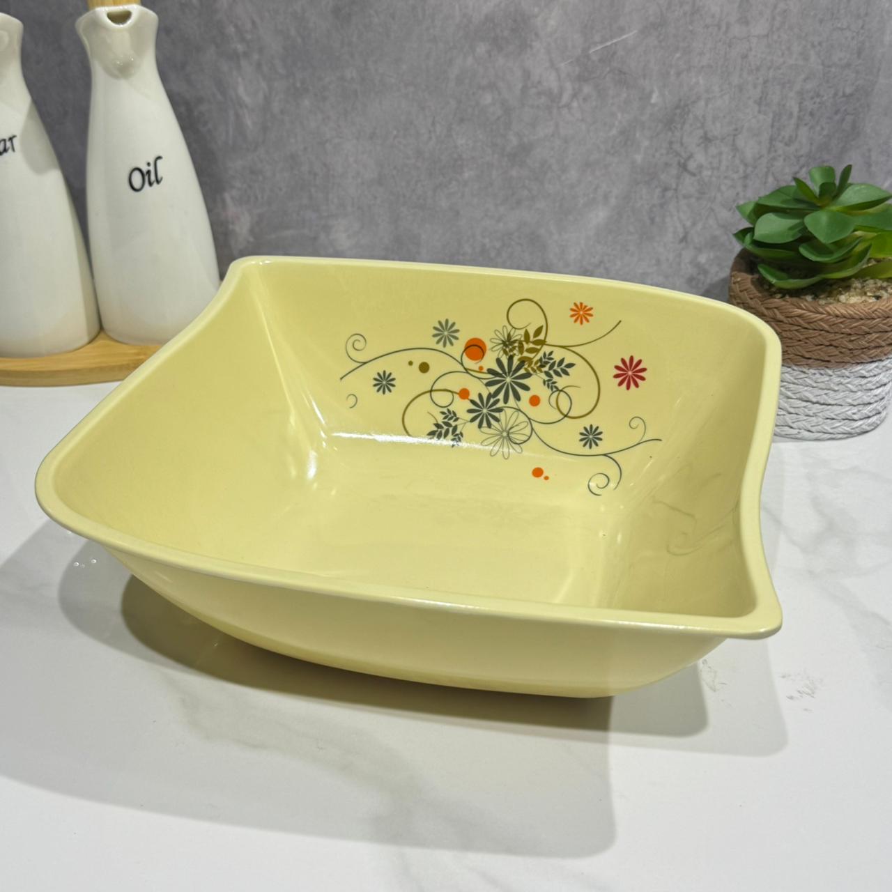 BANDEJA FLORAL CUADRADA