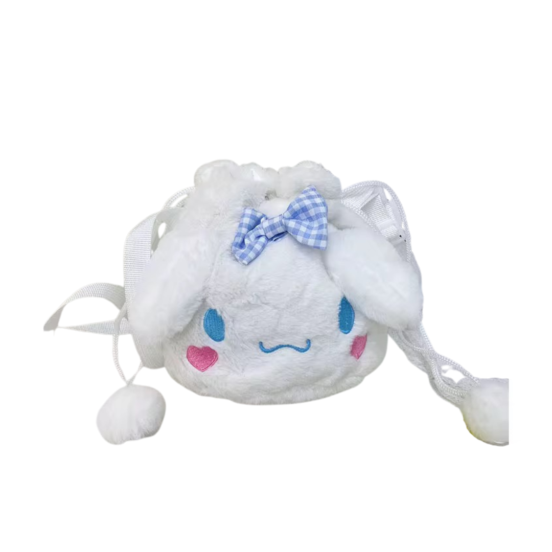 BOLSO DE PELUCHE CON POMPONES