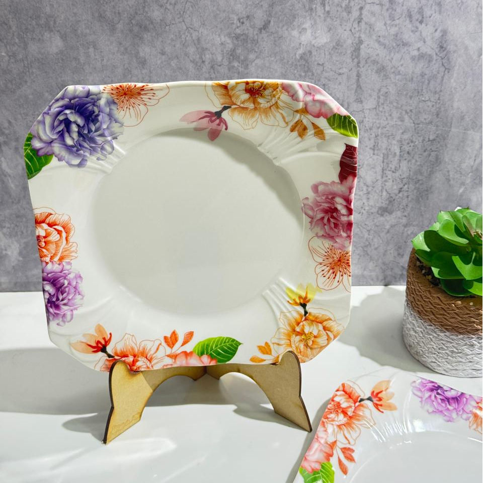 PLATO CUADRADO DE FLORES