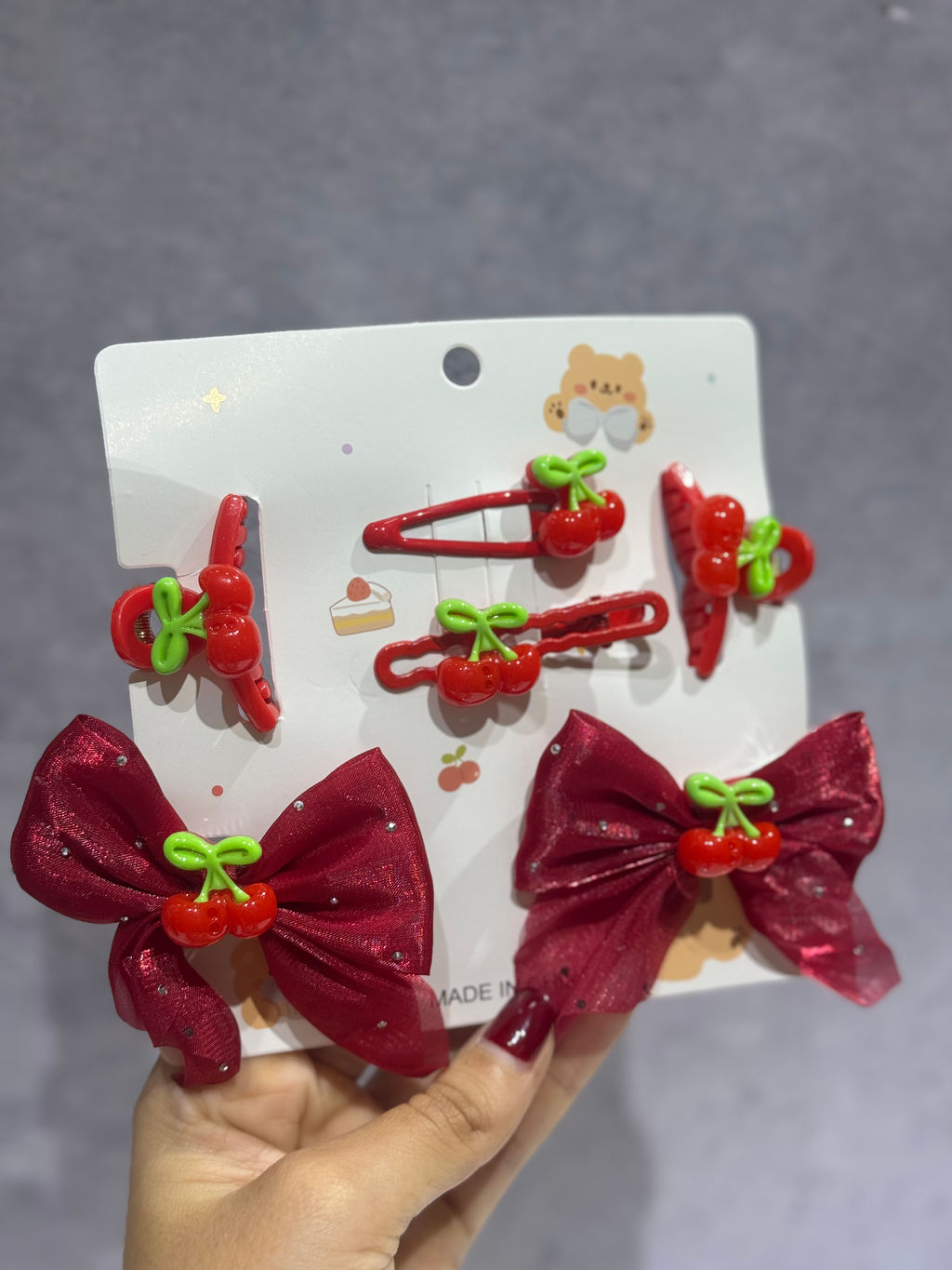 SET DE PINZAS CEREZA