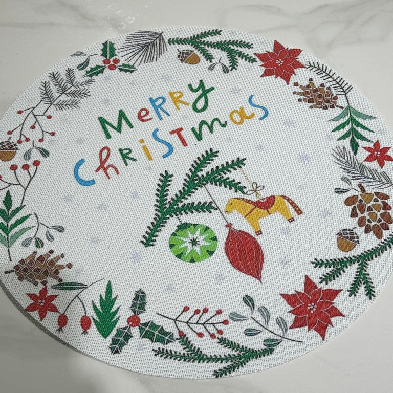 INDIVIDUAL NAVIDEÑO REDONDO ESTAMPADO