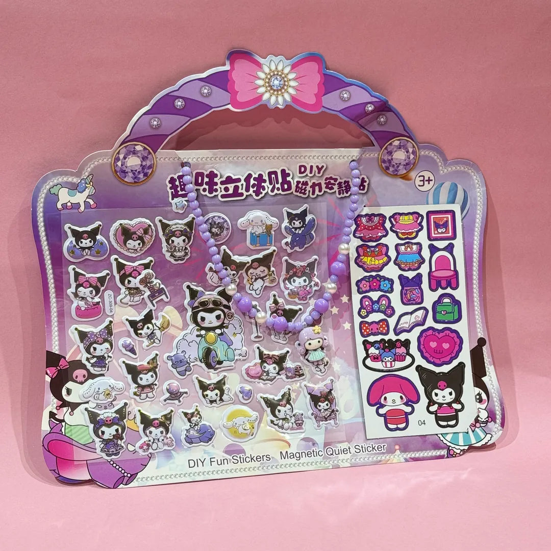 STICKER + COLLAR SANRIO Y CAPIBARA