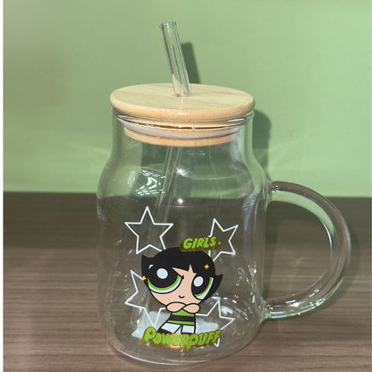 VASO DE VIDRIO DE LAS CHICAS SUPERPODEROSAS