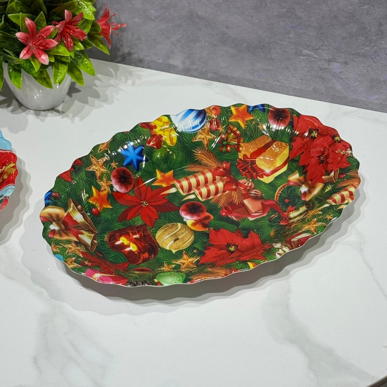 BANDEJA NAVIDEÑA OVALADA