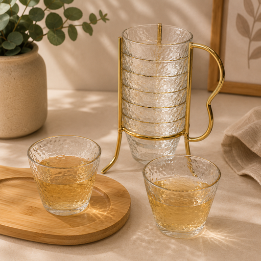 COPAS DE VIDRIO X6 CON EXHIBIDOR