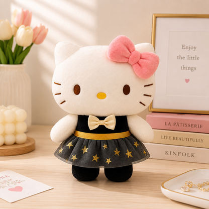 PELUCHE HELLO KITTY SERIE BLACK GOLD