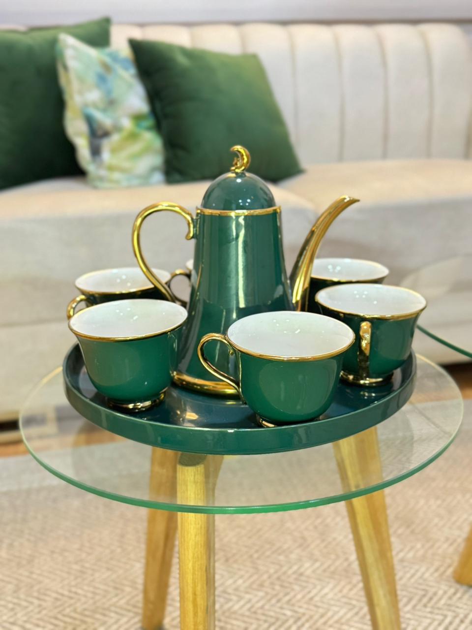 JUEGO DE TÈ X6 POCILLOS + BANDEJA GIRATORIA