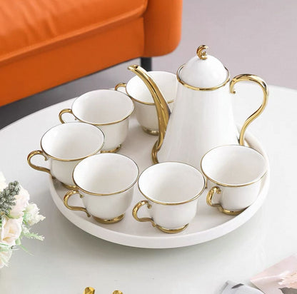 JUEGO DE TÉ X6 POCILLOS + BANDEJA GIRATORIA