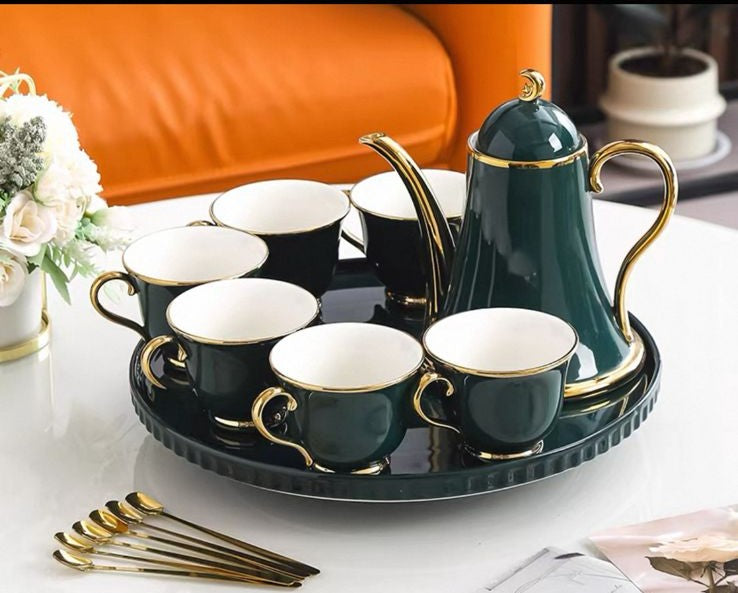 JUEGO DE TÈ X6 POCILLOS + BANDEJA GIRATORIA