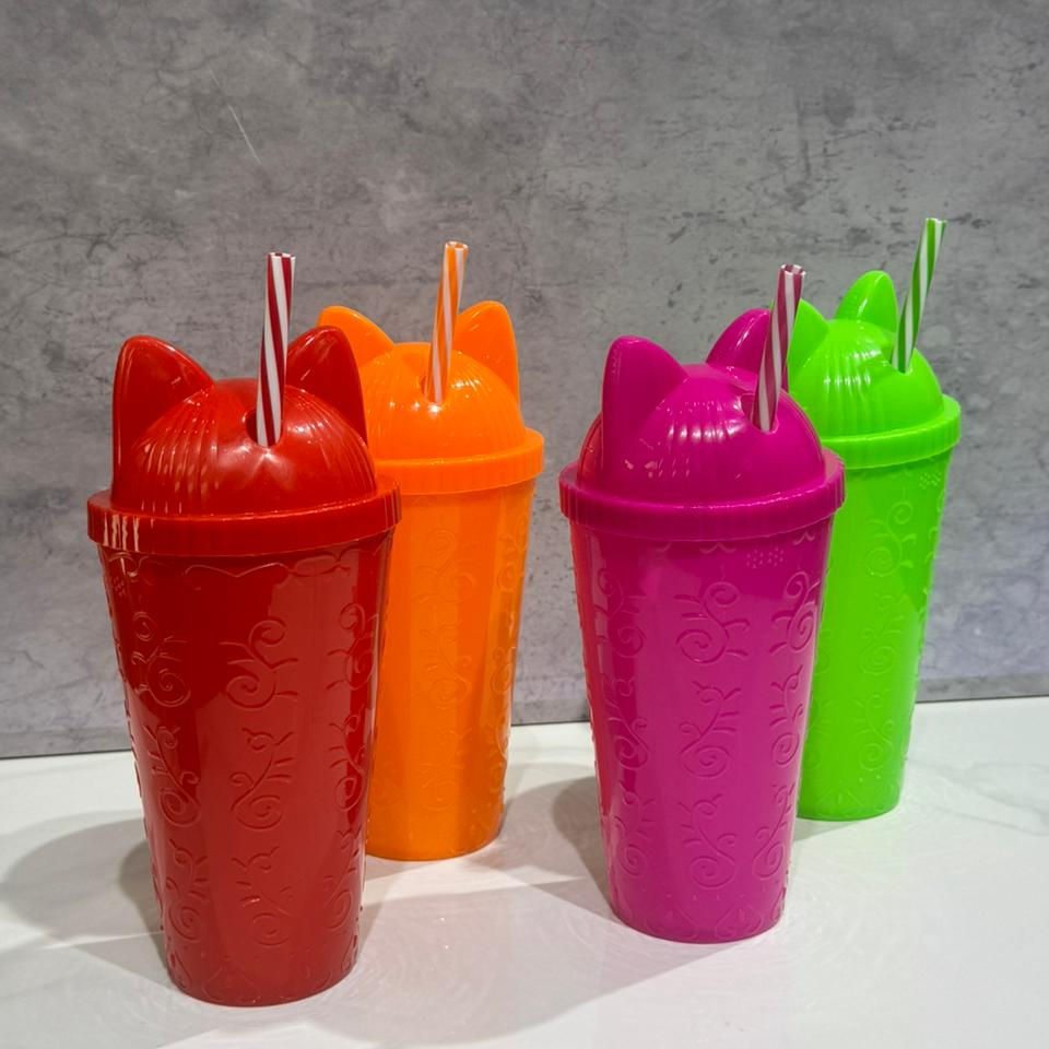 VASO CON PITILLO UNICOLOR CON OREJITAS