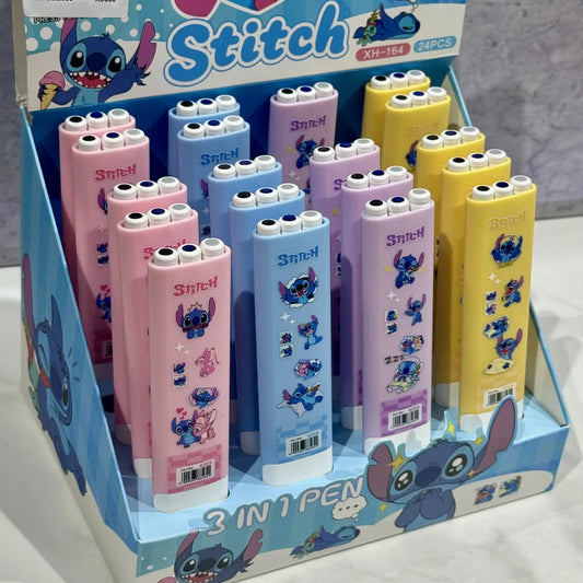 LAPICEROS 3 EN 1 RETRACTIL DE STITCH