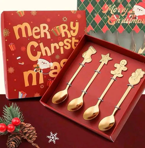 SET CUCHARAS NAVIDEÑAS X4