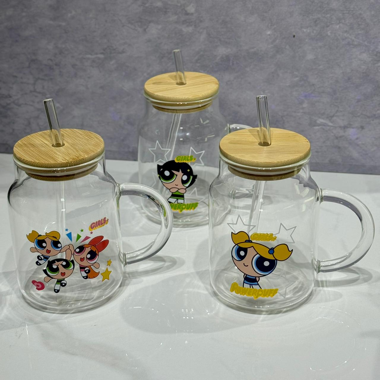 VASO DE VIDRIO DE LAS CHICAS SUPERPODEROSAS